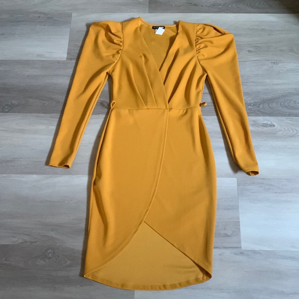 Mustard yellow mini dress